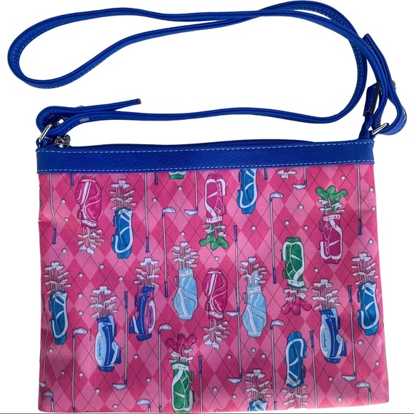 Sydney Love Handbags - Sydney Love Preppy Pink Golf Lovers Small Crossbody Purse Adjustable Strap